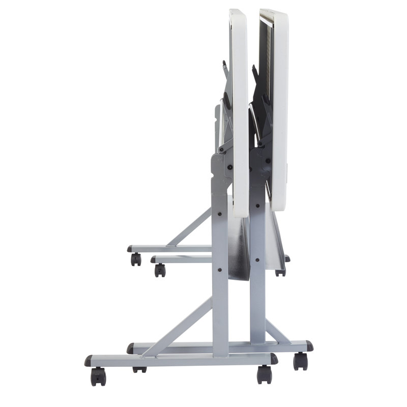 National Public Seating Flipper Training Table with Caster Wheels